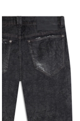 Calça Ocean Elastic Slim Lav.Black Com Resina