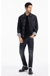Calça Ocean Elastic Slim Lav.Black Com Resina