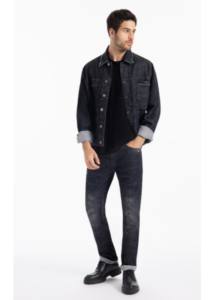 Calça Ocean Elastic Slim Lav.Black Com Resina