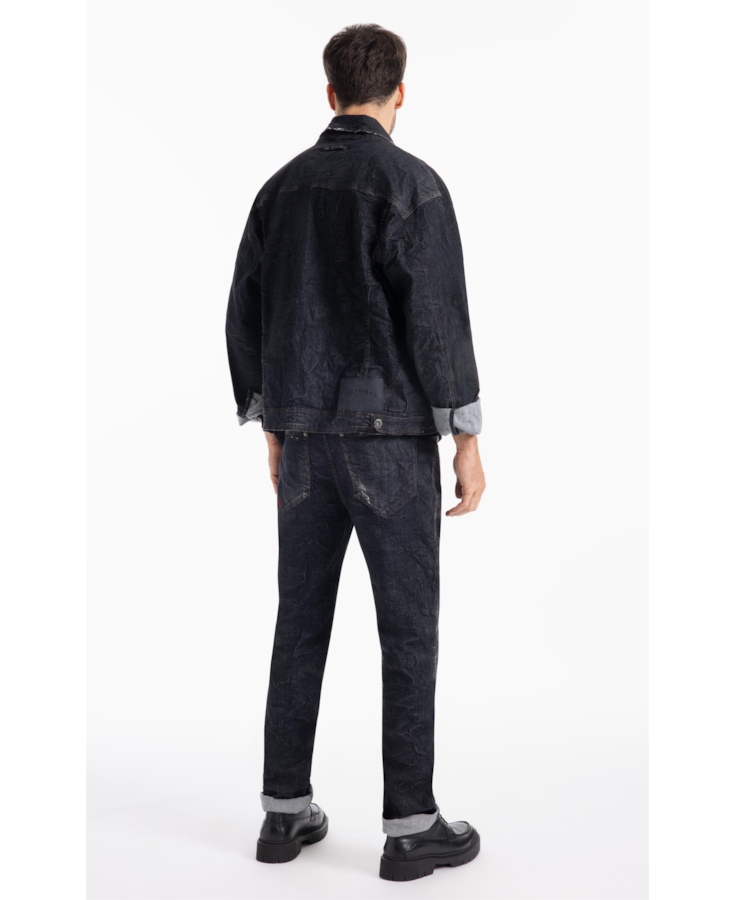 Calça Ocean Elastic Slim Lav.Black Com Resina