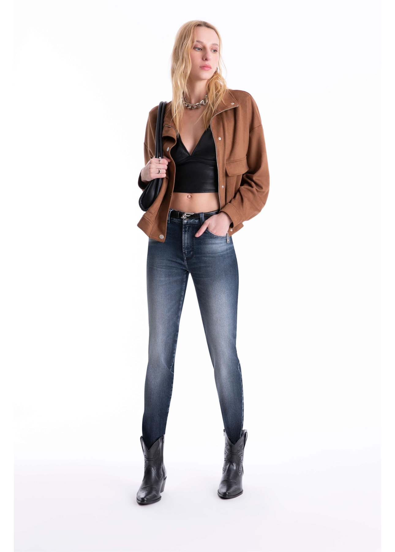 Calça Overcast Elastic Blue Skinny 1413 Lav.Escuro C/Tank