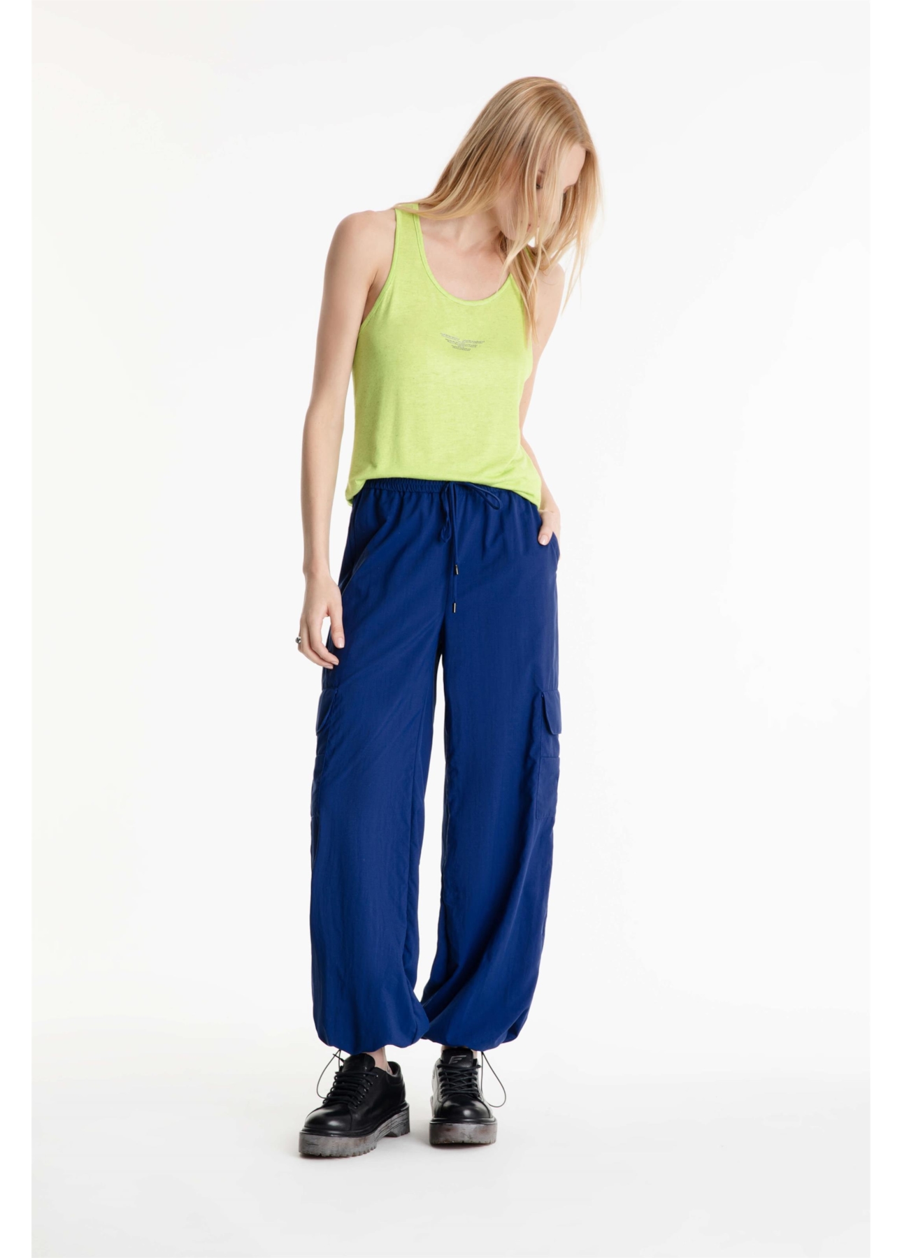 Calça Poliamida Parachute Pants Azul Bic
