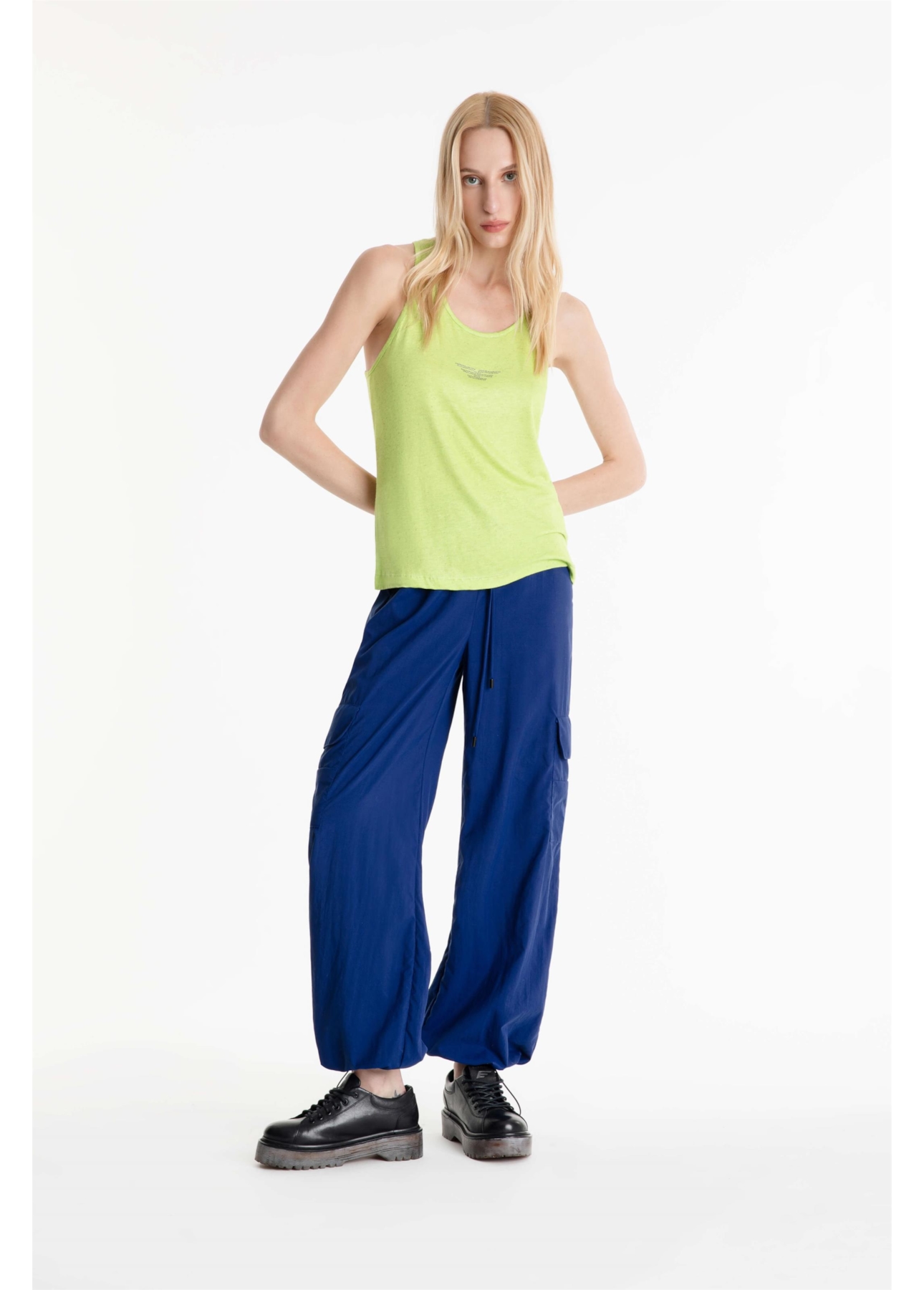 Calça Poliamida Parachute Pants Azul Bic