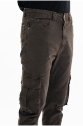 Calça Sarja Diagonal Slim Cargo Marrom Escuro