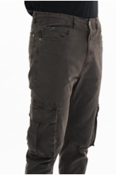 Calça Sarja Diagonal Slim Cargo Marrom Escuro