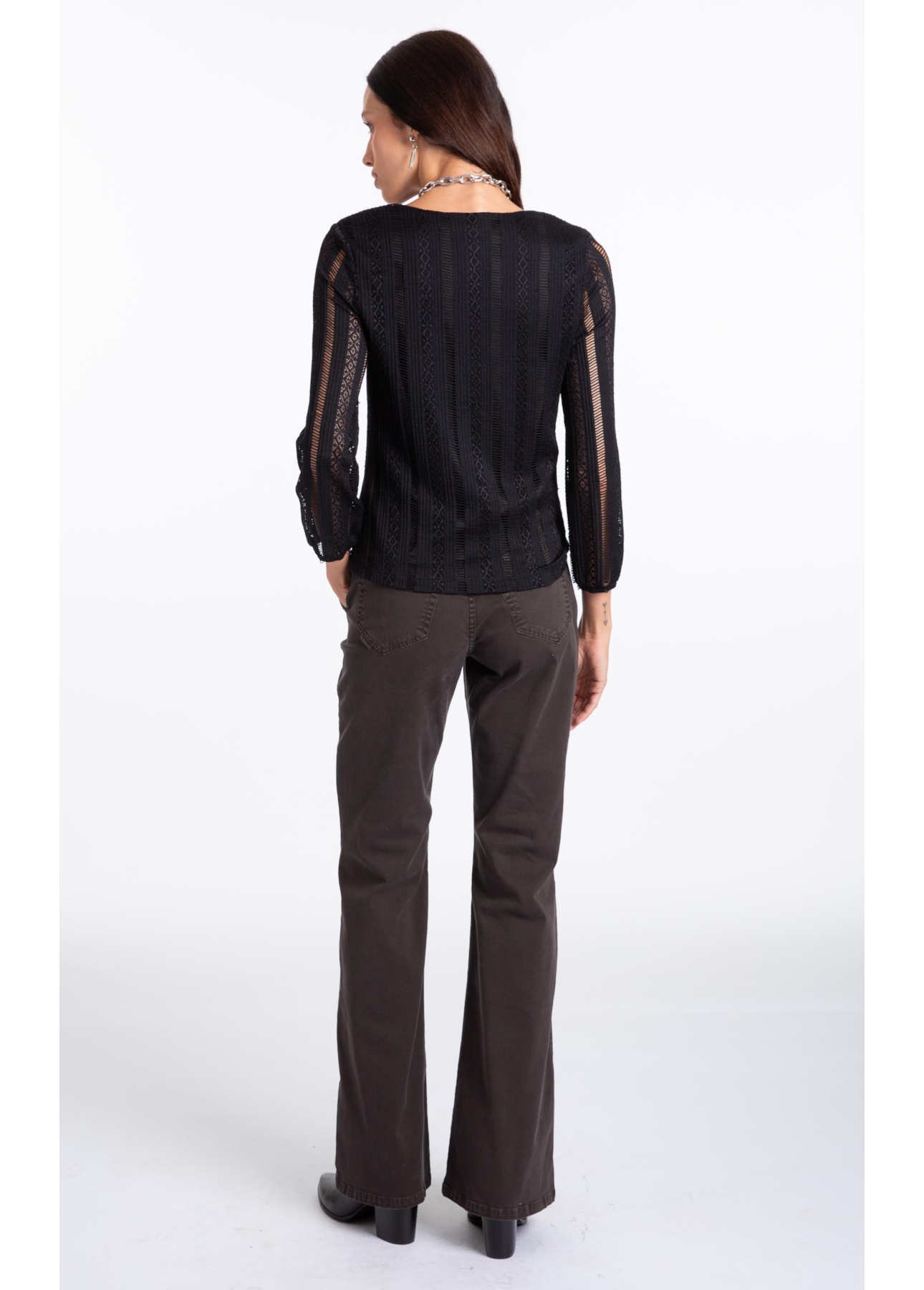 Calça Sarja Rain Flare Marrom Escuro