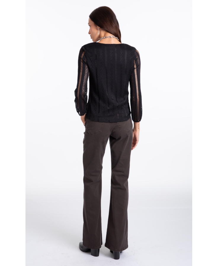 Calça Sarja Rain Flare Marrom Escuro