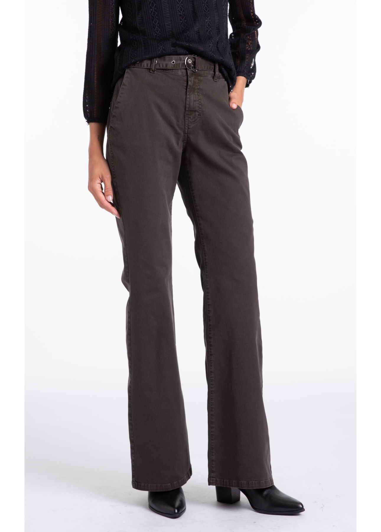 Calça Sarja Rain Flare Marrom Escuro