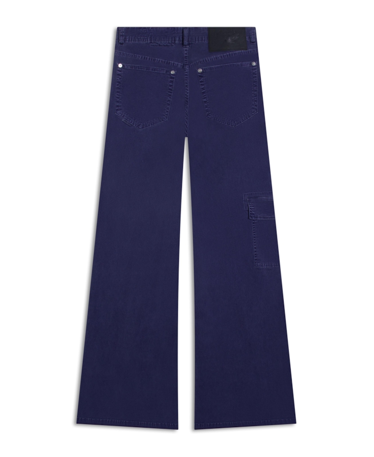 Calça Sarja Rain Low Rise Patt d Eph Cargo Purple Blue