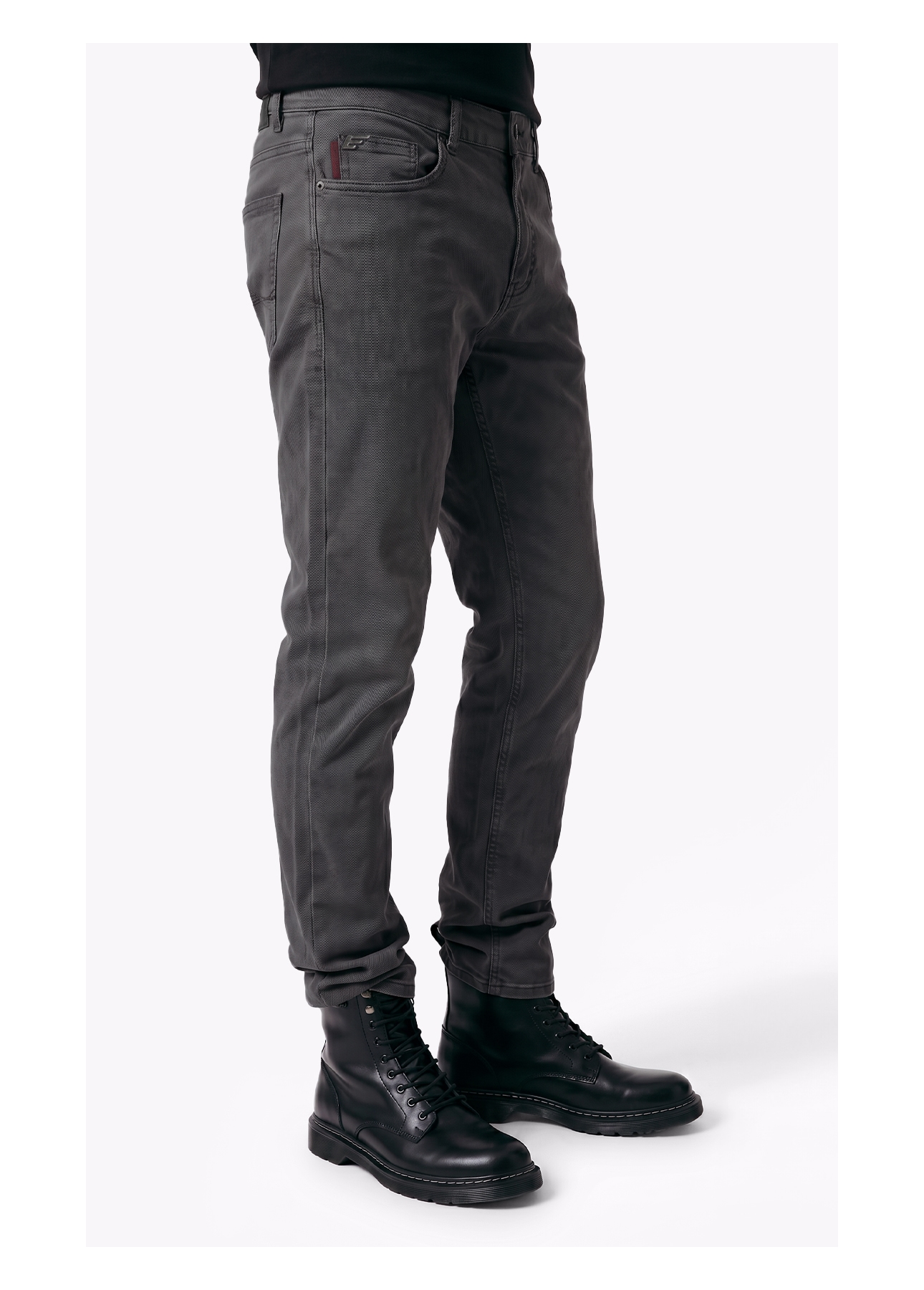 Calça Sarja Rain Slim 5 Pockets Cinza Medio