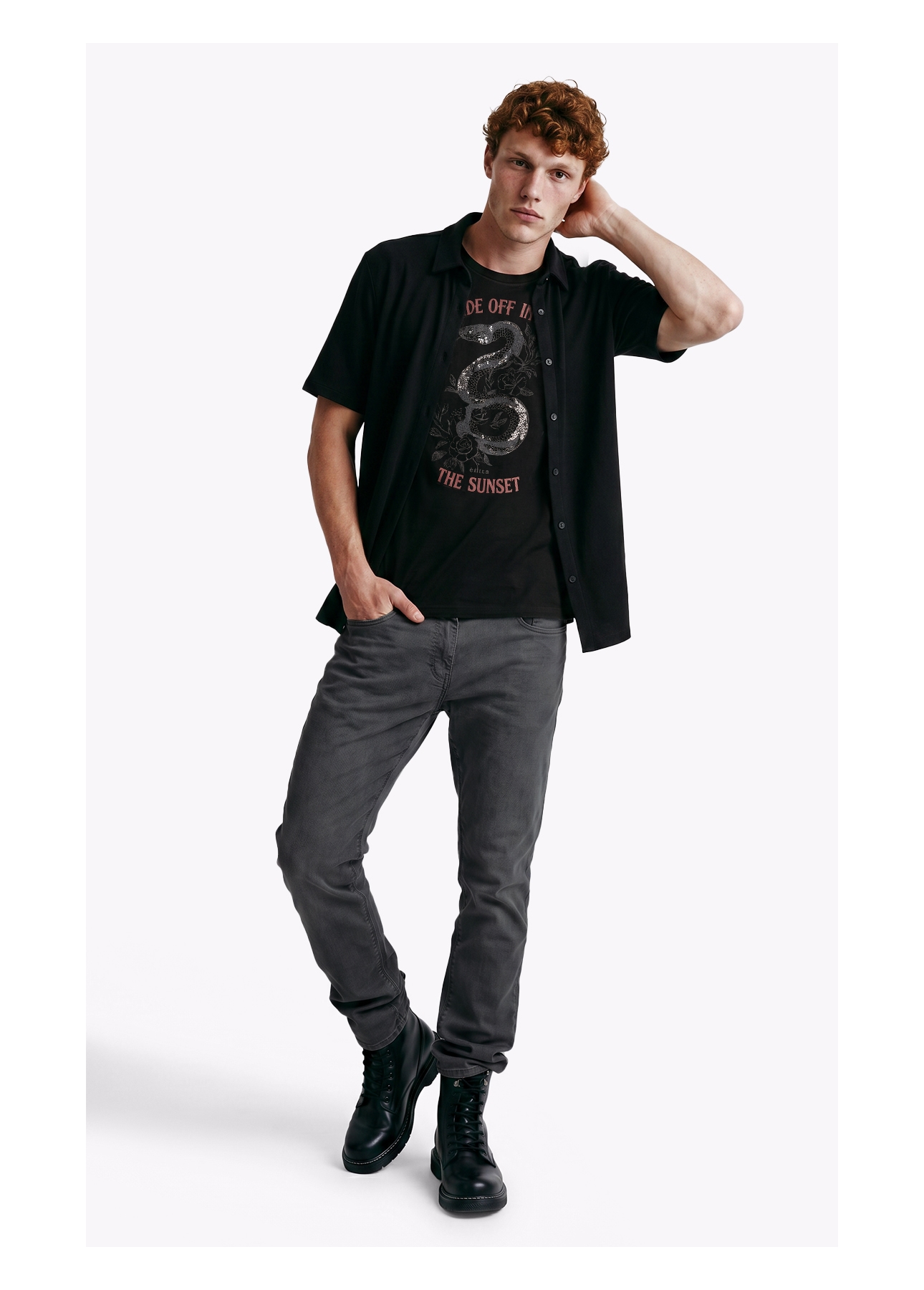Calça Sarja Rain Slim 5 Pockets Cinza Medio