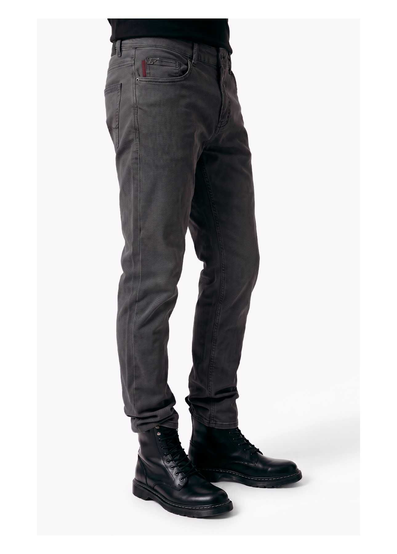Calça Sarja Rain Slim 5 Pockets Cinza Medio