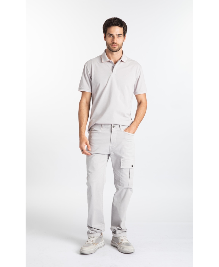 Calça Sarja Rain Slim Cargo Prata