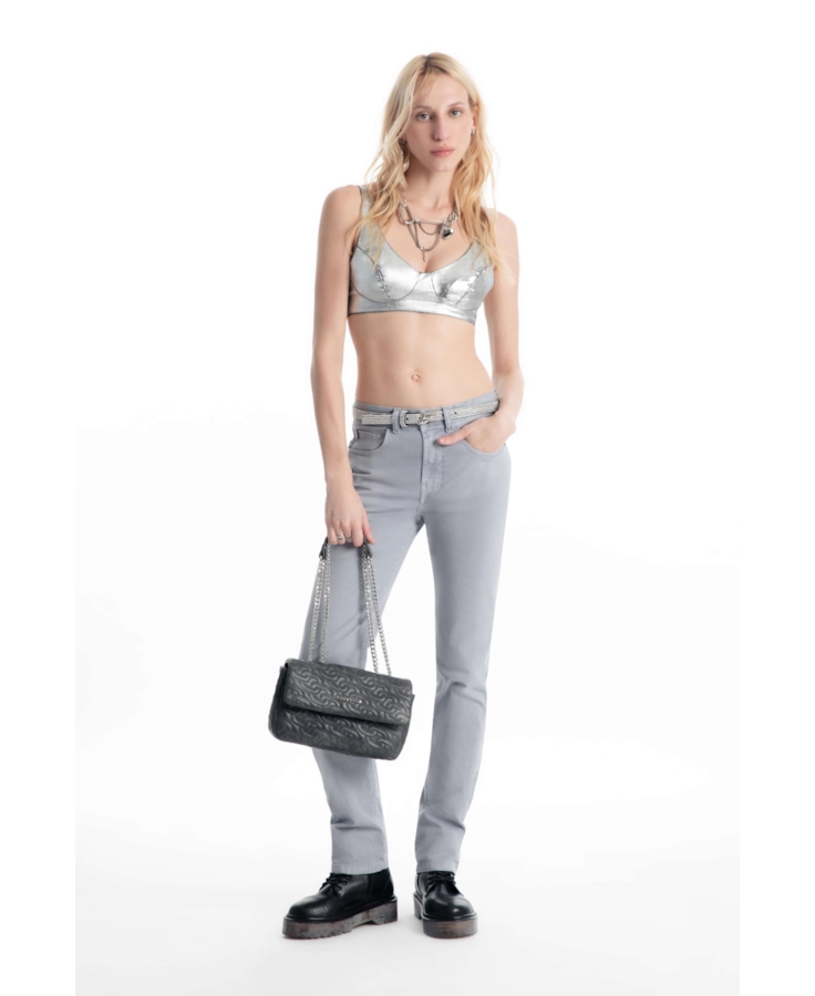 Calça Sarja Rain Slim Lavanda