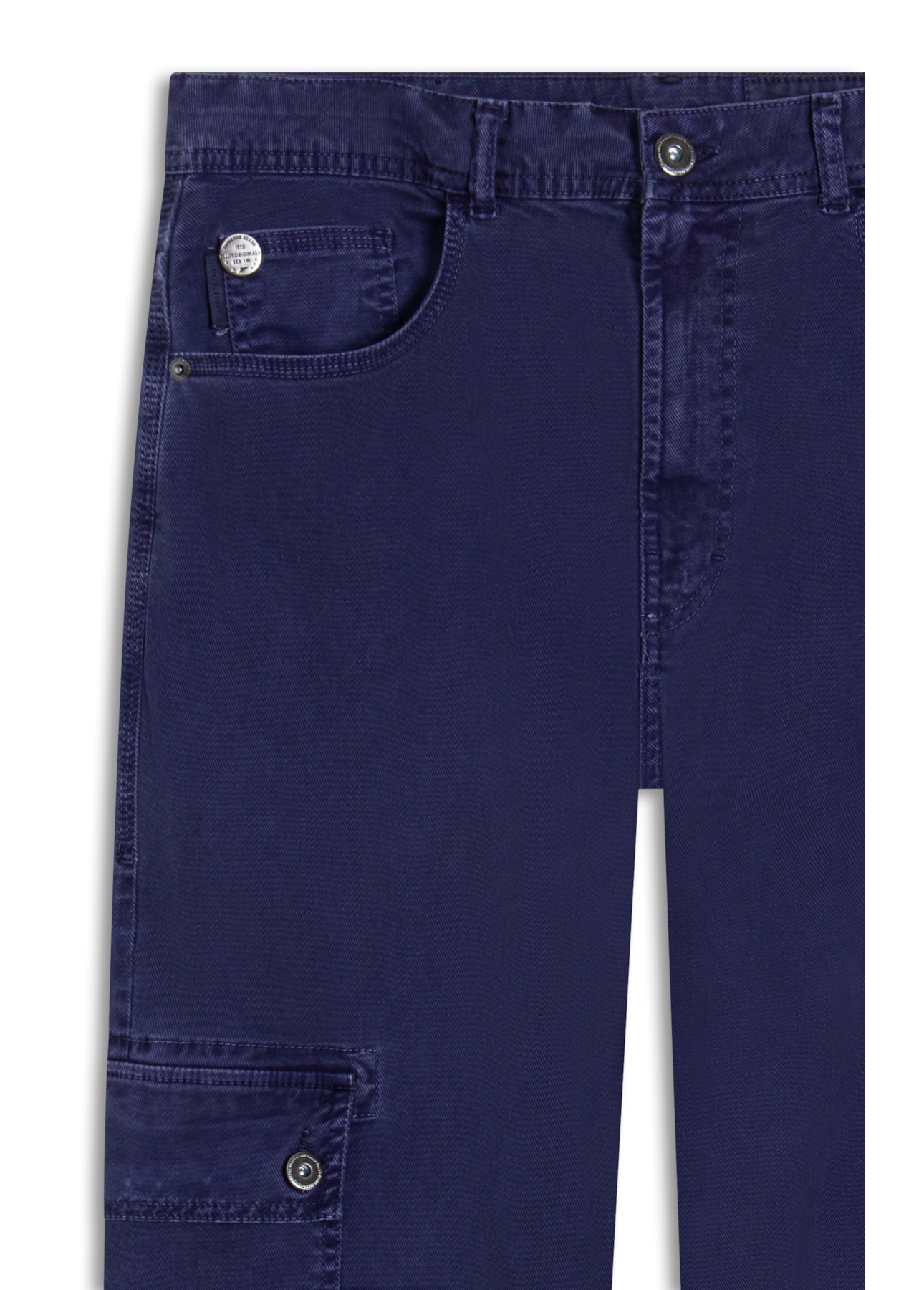 Calça Sarja Rain Trapezio Cargo Purple Blue