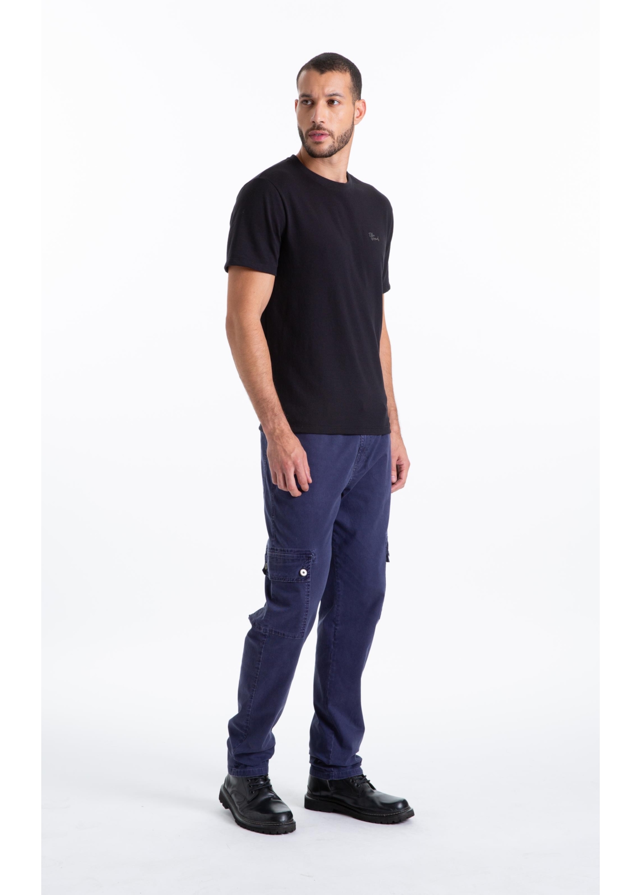 Calça Sarja Rain Trapezio Cargo Purple Blue