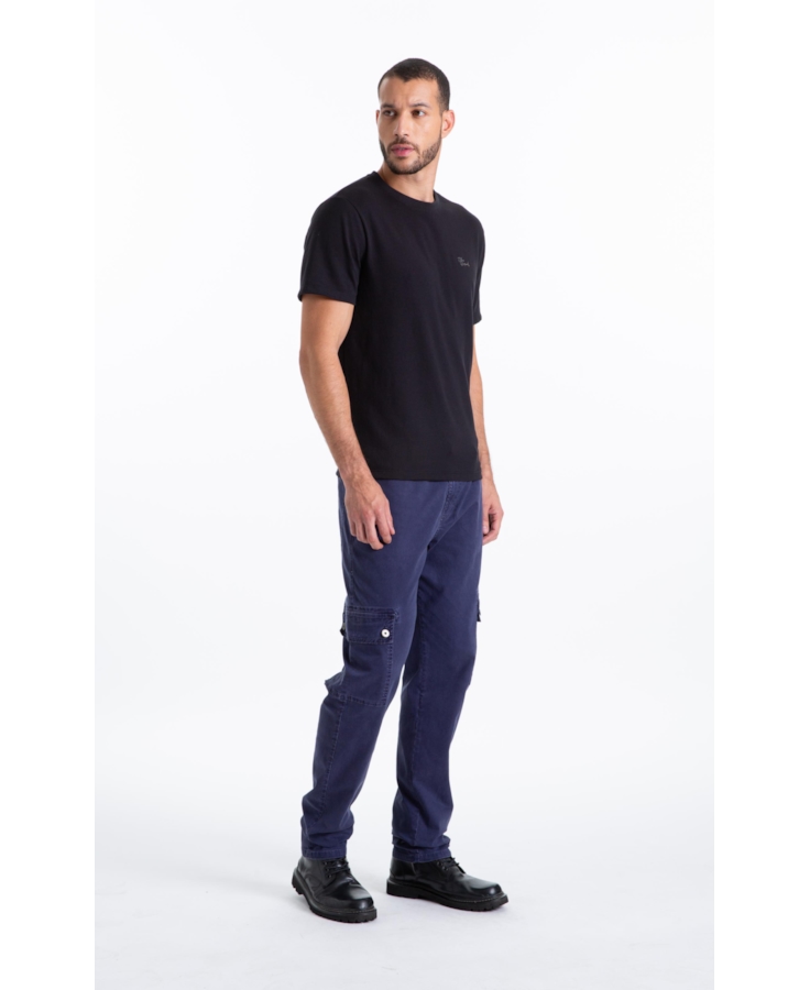 Calça Sarja Rain Trapezio Cargo Purple Blue