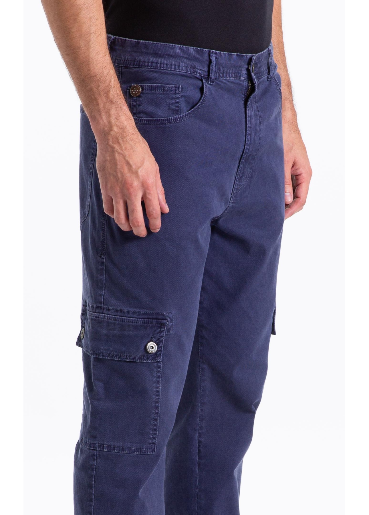 Calça Sarja Rain Trapezio Cargo Purple Blue