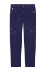 Calça Sarja Rain Trapezio Cargo Purple Blue