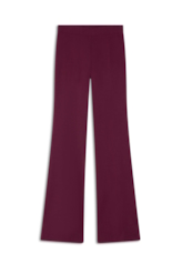Calça Scuba Crepe Flare Long Bordeaux