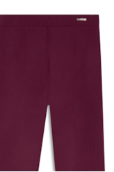 Calça Scuba Crepe Flare Long Bordeaux