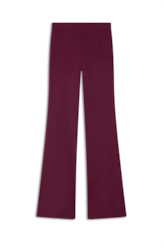 Calça Scuba Crepe Flare Long Bordeaux