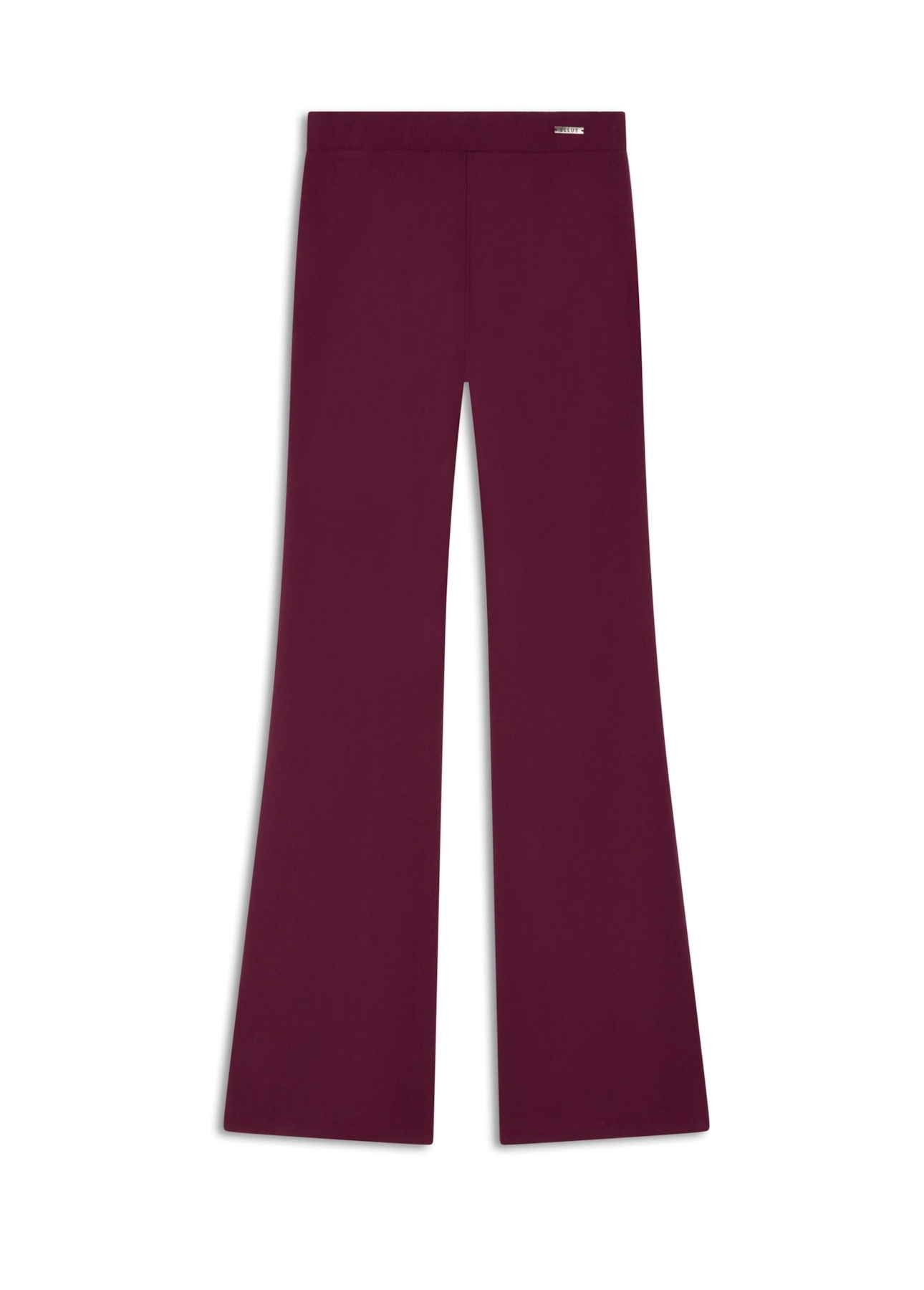 Calça Scuba Crepe Flare Long Bordeaux