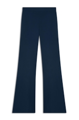 Calça Scuba Crepe Long Flare Marinho