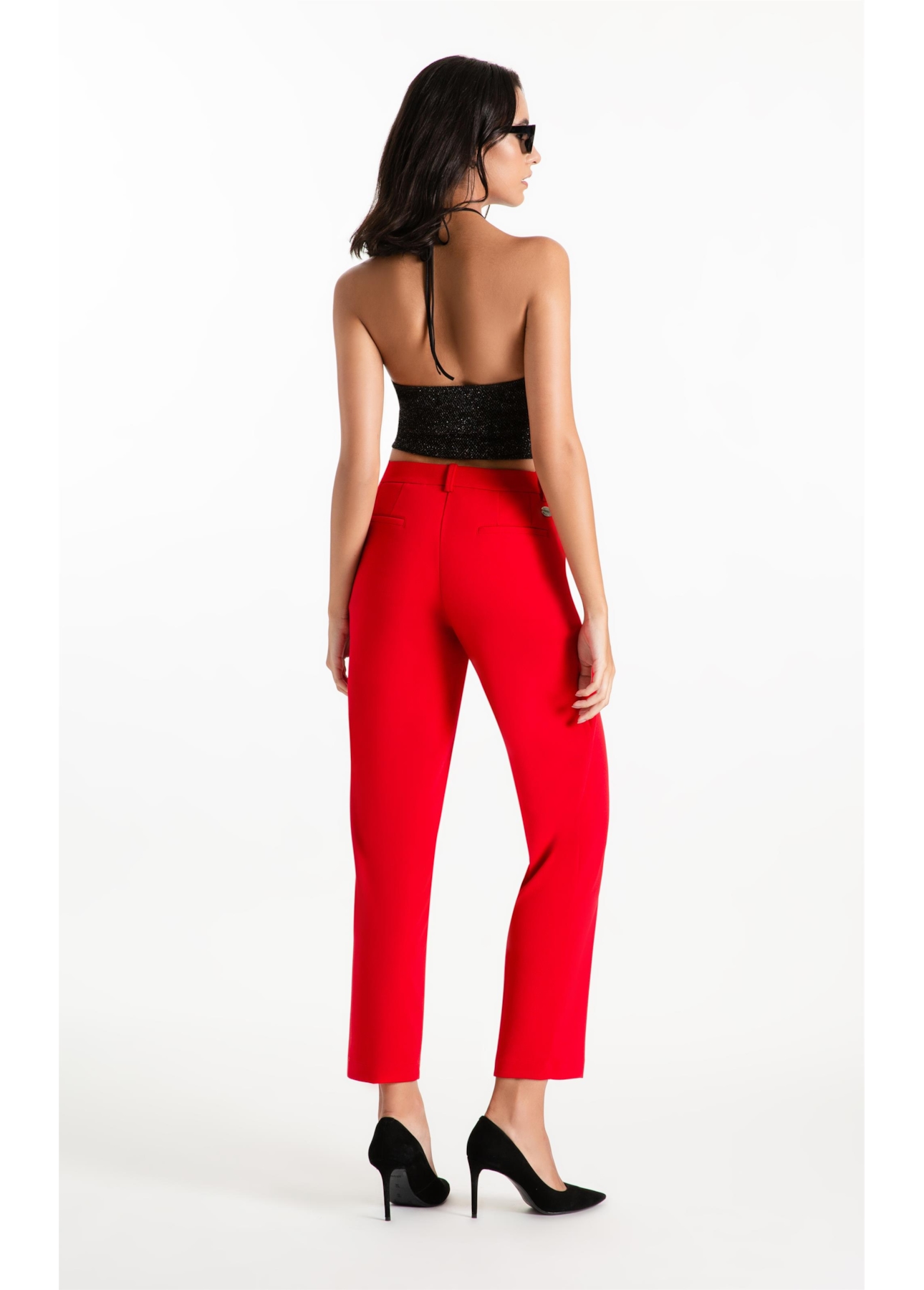 Calça Scuba Crepe Trapezio Vermelho