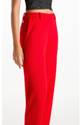 Calça Scuba Crepe Trapezio Vermelho