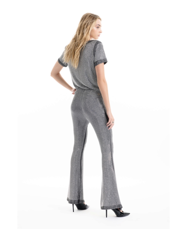Calça Shine Hotfix Bailarina Prata
