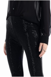 Calça Shine Hotfix Bailarina Preto
