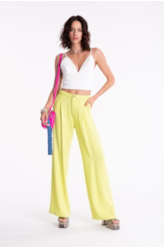 Calça Soft Crepe Pantaloon Amarelo Limao