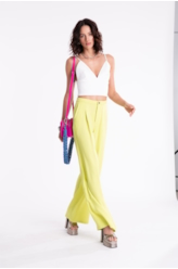 Calça Soft Crepe Pantaloon Amarelo Limao