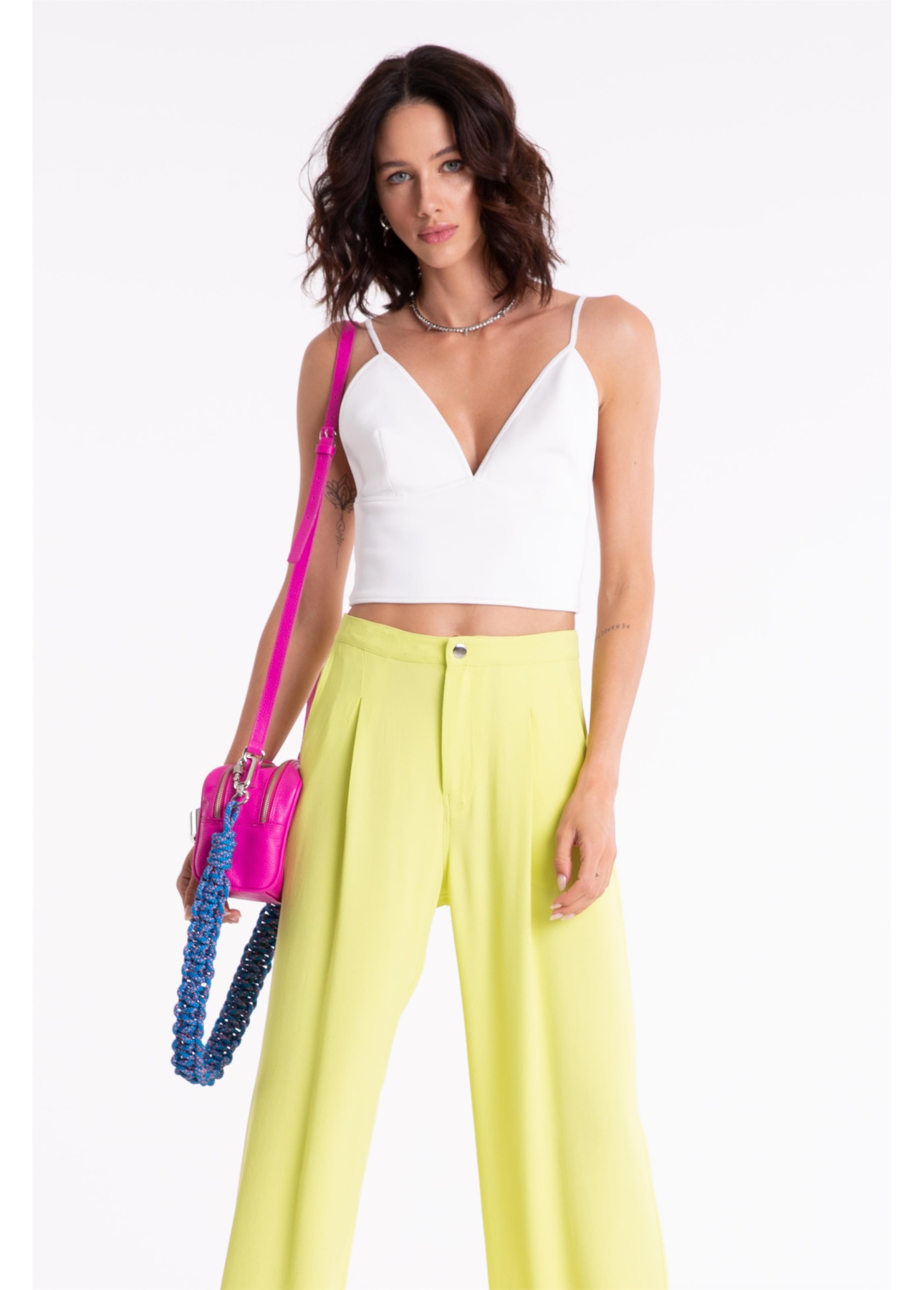 Calça Soft Crepe Pantaloon Amarelo Limao