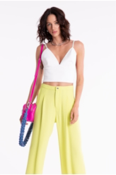 Calça Soft Crepe Pantaloon Amarelo Limao