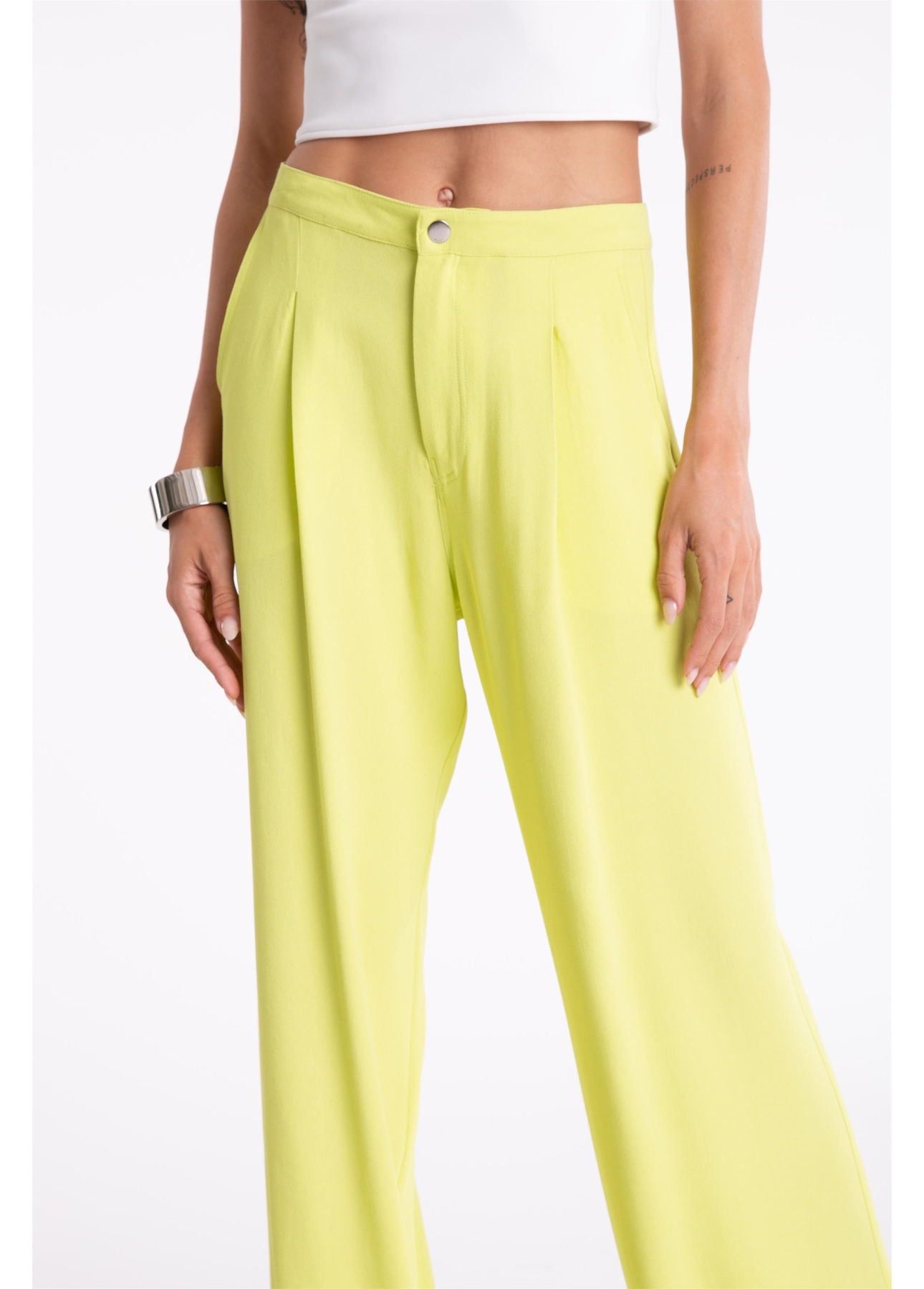 Calça Soft Crepe Pantaloon Amarelo Limao