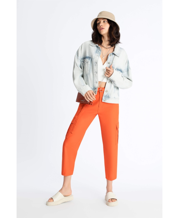 Calça Spandex Cargo Laranja