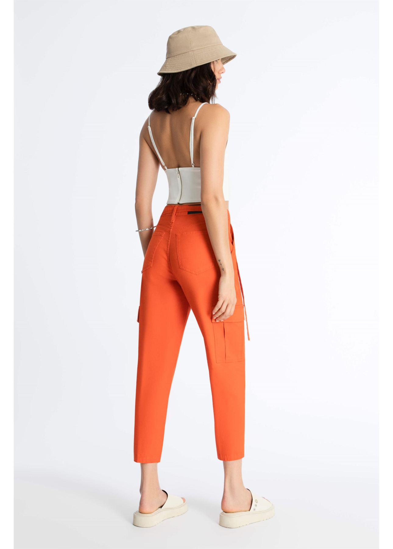 Calça Spandex Cargo Laranja