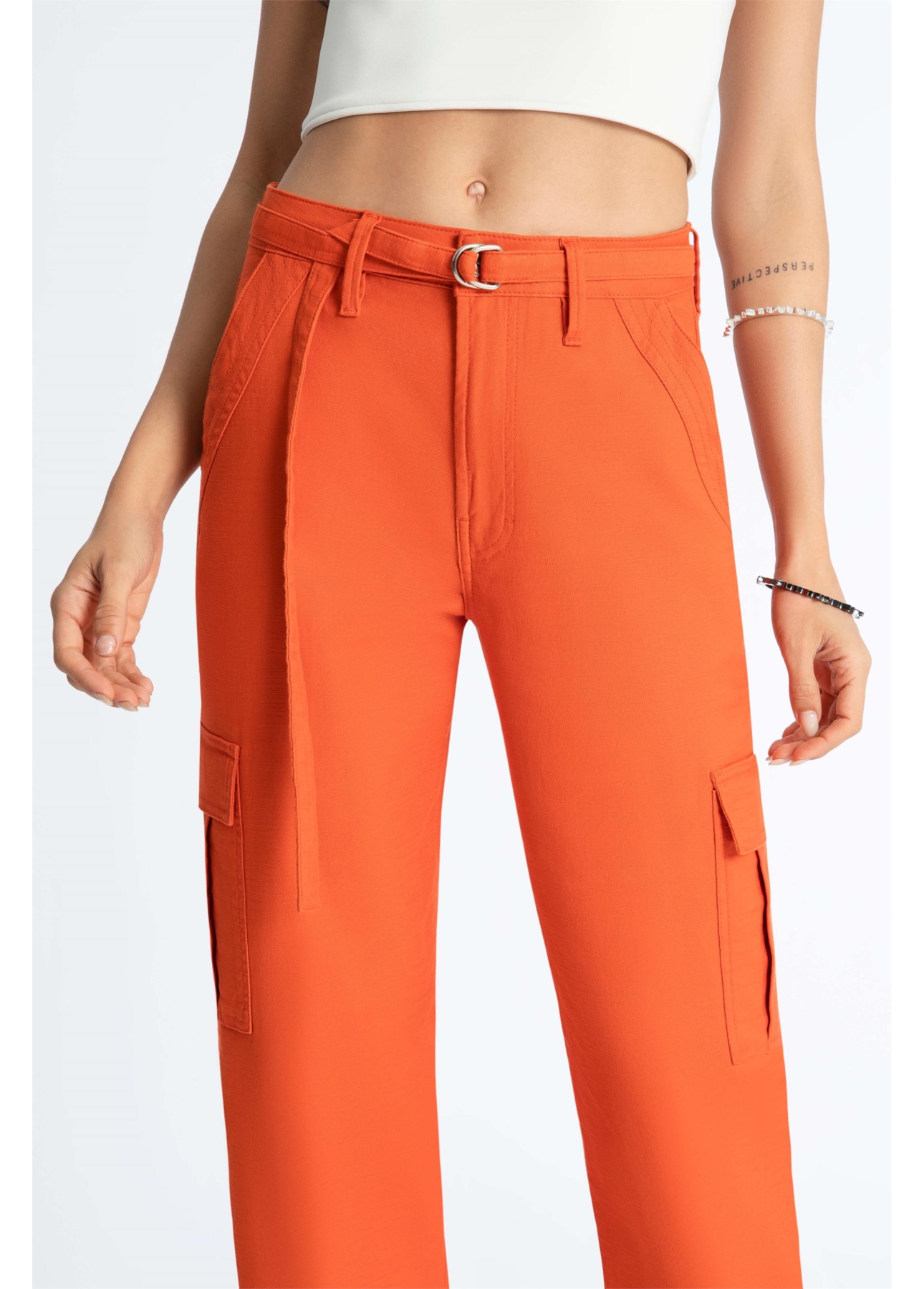 Calça Spandex Cargo Laranja