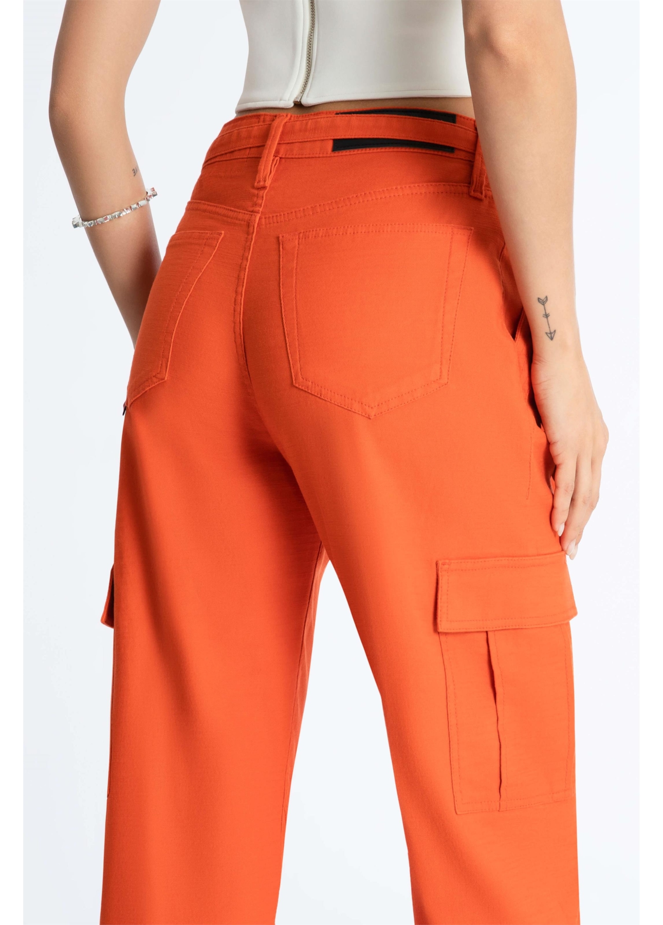 Calça Spandex Cargo Laranja