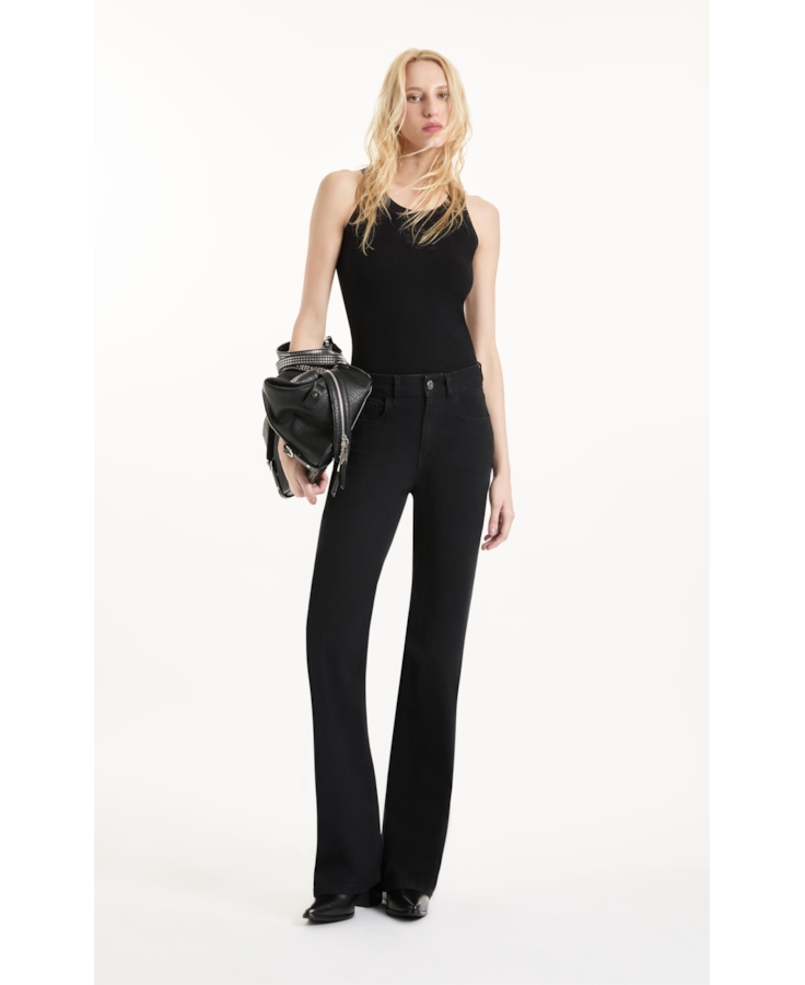 Calça Sprouting Black Gisele Flare Lav. 35 - Amaciado