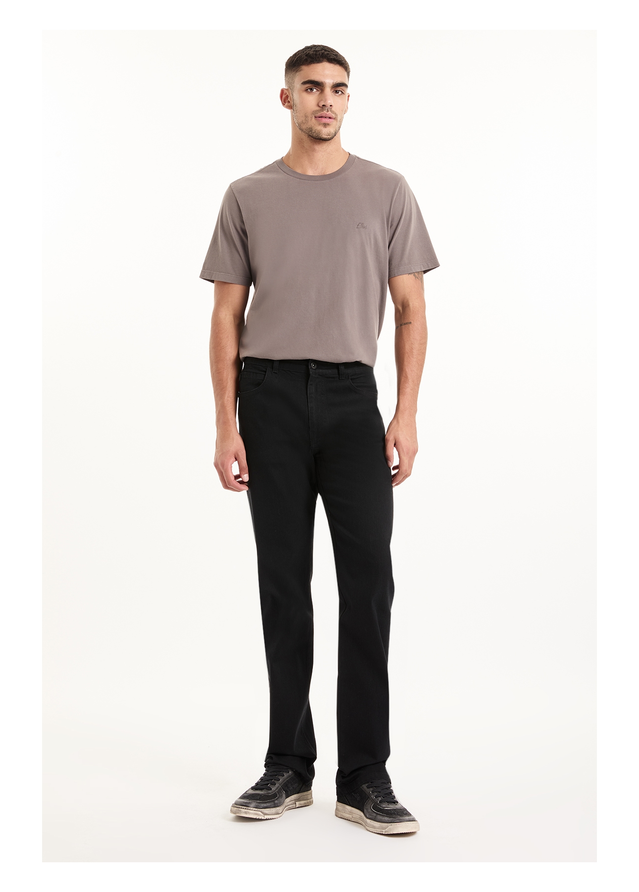 Calça Sprouting Black Straight 35  Amaciado