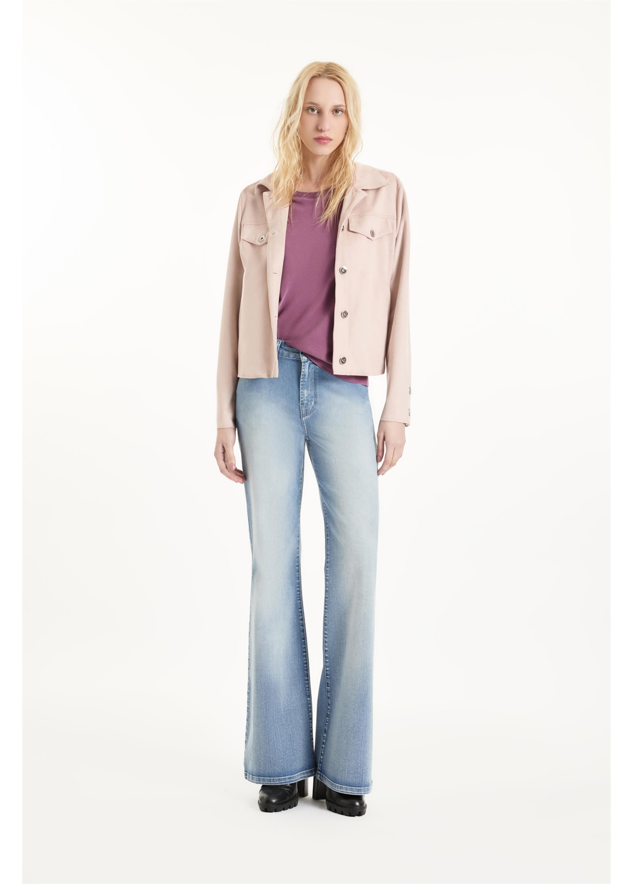 Calça Sprouting Flare Lav.Claro C/ Grampos