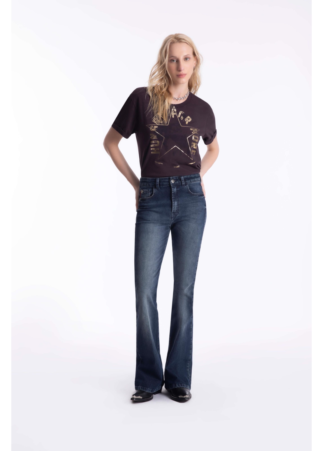 Calça Sprouting Gisele Skinny 1850 Lav.Escuro C/Grampos