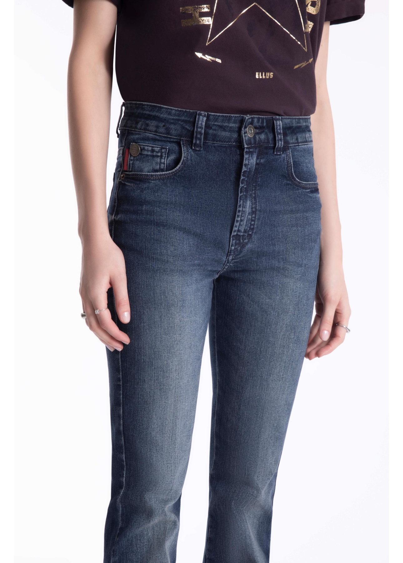 Calça Sprouting Gisele Skinny 1850 Lav.Escuro C/Grampos