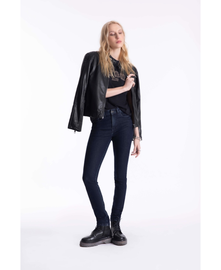 Calça Sprouting Hiper Skinny Lav.Escuro C/ Grampos