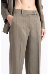 Calça Stella Cross-Over Button Straigh Verde Militar