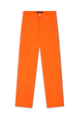 Calça Straight Cargo Laranja