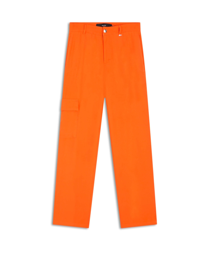 Calça Straight Cargo Laranja